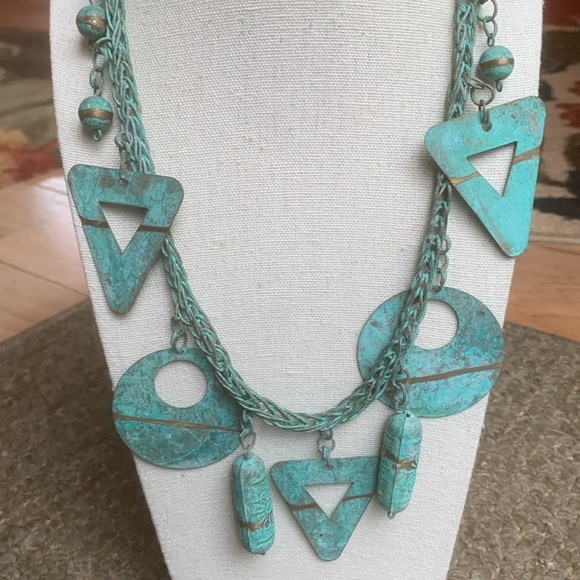 Jewelry - Vintage Distressed Metal, Boho Statement Necklace
